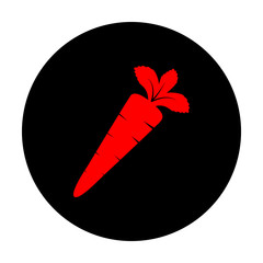 Carrot sign. Red vector icon