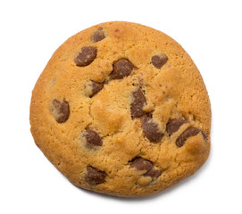 Chocolate Chip Cookie isolated on white background.