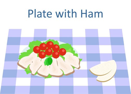 plate with ham