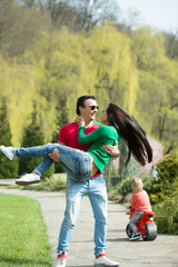 Fototapeta premium Happy family couple
