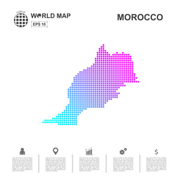 Map Of Morocco pixel Vector