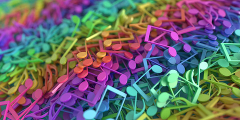 Fototapeta premium Infinite musical notes 3d rendering