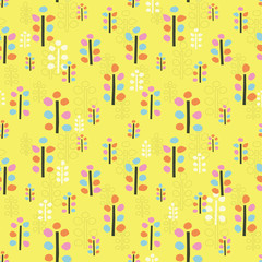 Abstract plants background. Seamless pattern.Vector.抽象的な植物パターン