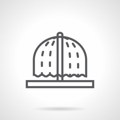 Fountain waterfall black line vector icon