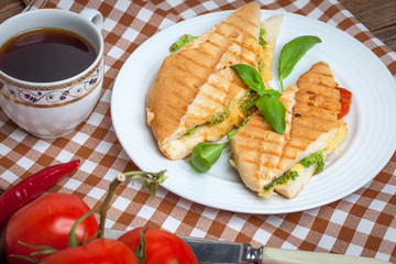 Fried toast sandwich.