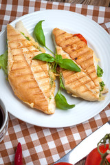 Fried toast sandwich.