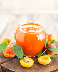 Apricot jam in the jar