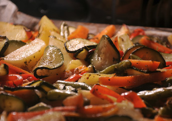 
Vegetables baked in an oven  - obrazy, fototapety, plakaty