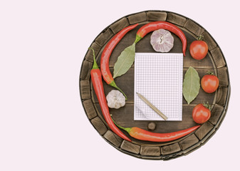 Notebook with recipes list