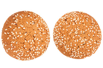 Oatmeal cookies on white