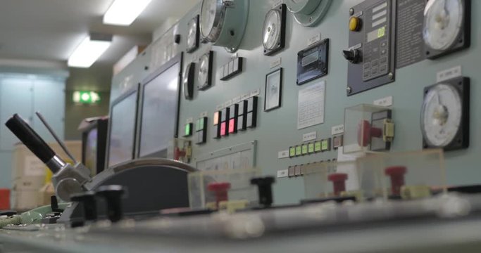 Engine control room of ship