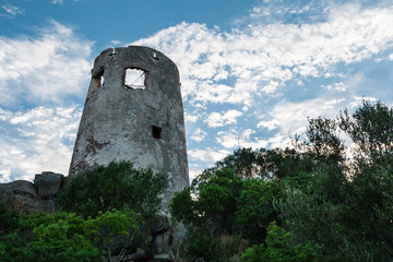 Fototapeta na wymiar Saracen Tower in Italy in Sardina Coast