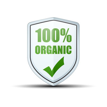 100% Organic shield sign