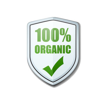 100% Organic shield sign