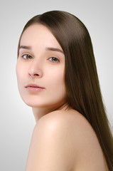 Fototapeta premium Beautiful woman. Straight long hair.