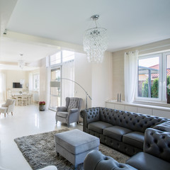 Elegant living room in a bright modern apartment