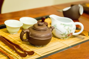 Traditional Chinese Tea Ceremony Accessories - Tea Pot, Tea Pair and Tea-Table