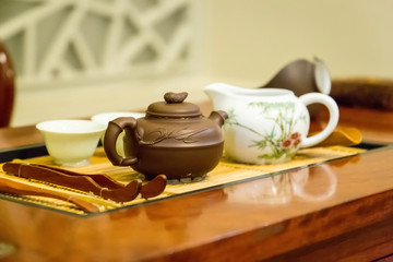 Traditional Chinese Tea Ceremony Accessories - Tea Pot, Tea Pair and Tea-Table