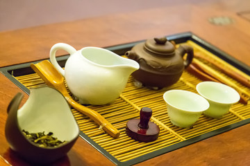 Traditional Chinese Tea Ceremony Accessories - Tea Pot, Tea Pair and Tea-Table