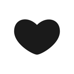 heart black flat web icon mobile app
