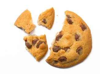 Chocolate Chip Cookie with crumbs.