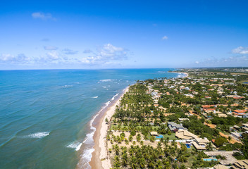 Aerial View of Coastline North of Bahia, Brazil