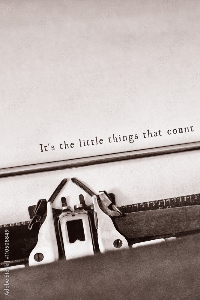 Poster composite image of it's the little things that count message on