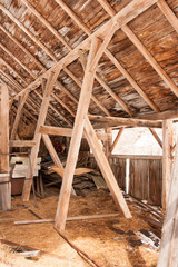 Fototapeta na wymiar Structural detail of an old barn.