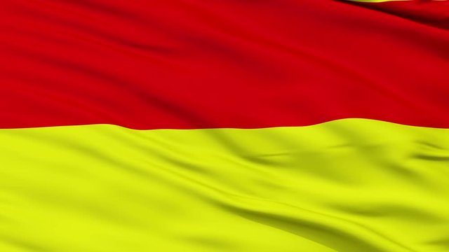 Pretoria Capital City Flag of South Africa, Close Up Realistic 3D Animation, Seamless Loop - 10 Seconds Long