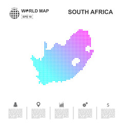 Fototapeta na wymiar Map Of South Africa pixel Vector