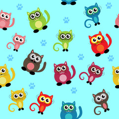 Obraz premium cats baby seamless texture
