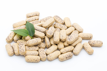 Alternative Medicine. Vitamin capsules. Homeopathic supplement.