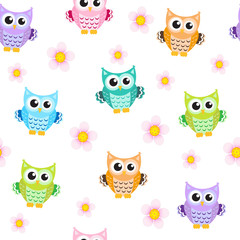 owl baby seamless texture