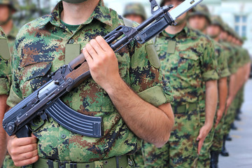 Army, soldiers standing in line