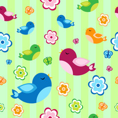 Naklejka premium bird baby seamless texture