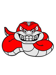 grin angry dangerous snake constrictor comic cartoon design