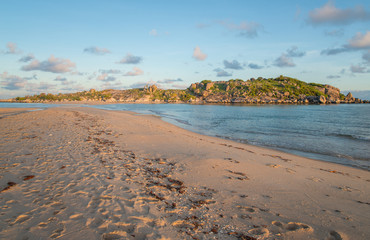 Sunrise at East Woody island the famous beach of Nhulunbuy town of Gove Peninsula, Northern Territory, Australia.