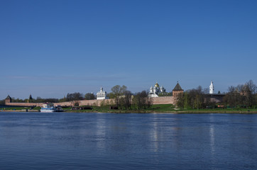 Panorama of River Volkhov and Kremlin, Veliky Novgorod, Russia