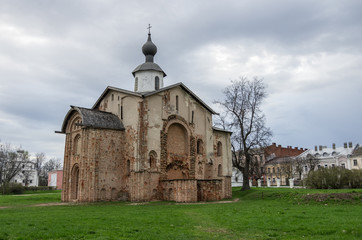 Brick Church Paraskeva was founded in 1207. Veliky Novgorod. Architectural tourist complex of...