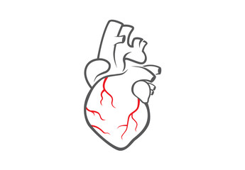 Heart logo template for work about medical and health content. 