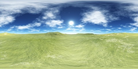 Fototapeta premium environment map ,HDRI High resolution map. Round panorama, spherical panorama, equidistant projection, land under heaven