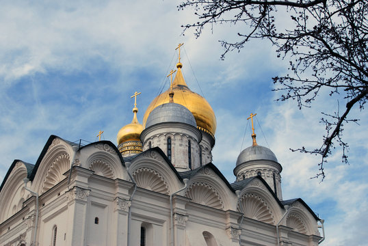 Moscow Kremlin. Archangels cathedral. Color photo.