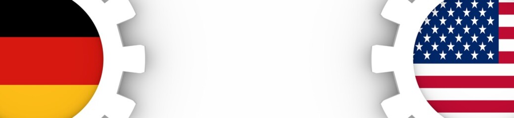 Web Banner, Header Layout Template. Politic and economic relationship between USA and Germany