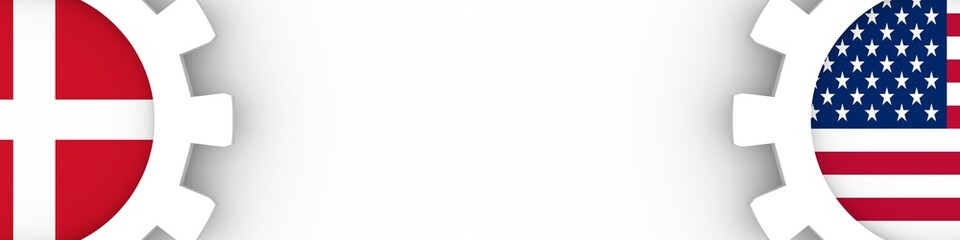 Web Banner, Header Layout Template. Politic and economic relationship between USA and Denmark