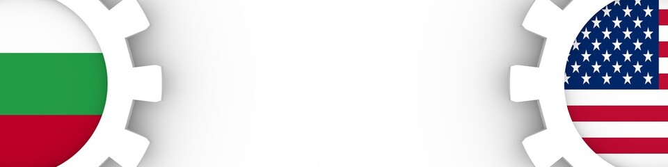 Web Banner, Header Layout Template. Politic and economic relationship between USA and Bulgaria