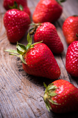 Ripe red organic strawberries 
