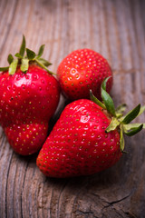 Ripe red organic strawberries 