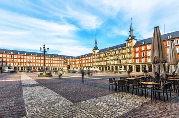 Poster Plaza Mayor with statue of King Philips III in Madrid, Spain © maylat