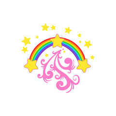 Rainbow And Stars Drawing