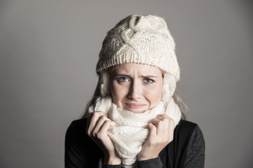 Erkältung im Winter mit Schnupfen